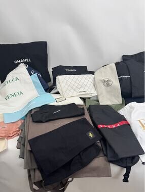 Luxury Designer Dust Bag Lot LV Dior Chanel Gucci Prada YSL Celine Hermes 196 Pc